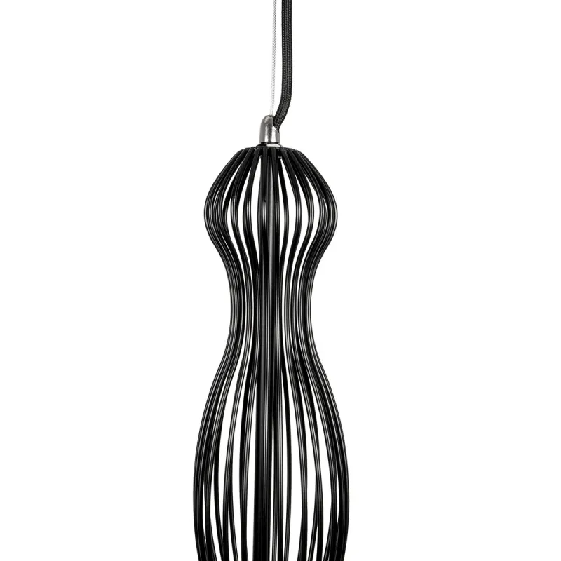 GLOBOSTAR® LILY 01560 Vintage Κρεμαστό Φωτιστικό Οροφής με Ντουί 1 x E27 AC 220-240V IP20 - Μαύρο & Λευκό - Μ25 x Π25 x Υ67cm