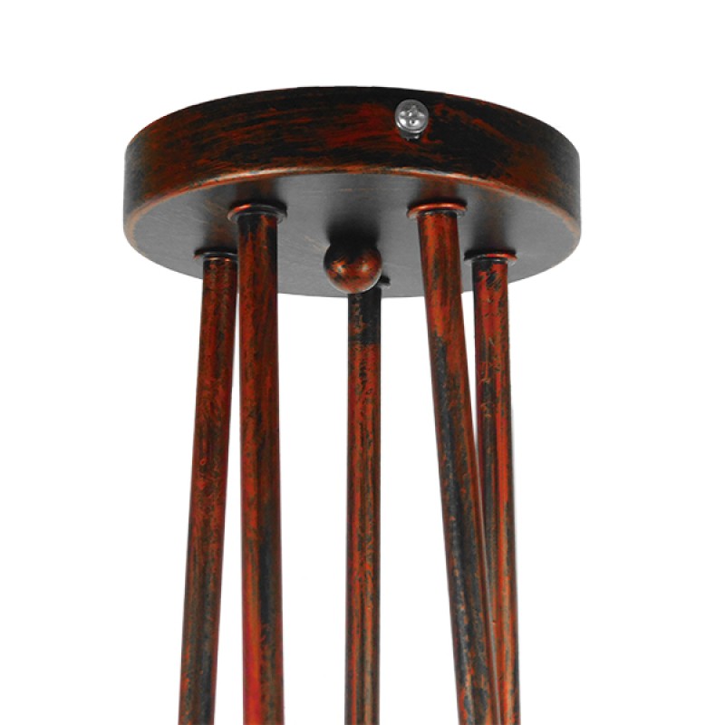 GLOBOSTAR® PAULELI 01564 Μοντέρνο Φωτιστικό Οροφής με Ντουί 5 x E27 AC 220-240V IP20 - Χάλκινο - Μ80 x Π80 x Υ40cm