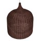 GloboStar® BAHAMAS 01569 Vintage Κρεμαστό Φωτιστικό Οροφής Μονόφωτο Καφέ Σκούρο Ξύλινο Ψάθινο Bamboo Φ90 x Υ90cm