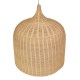 GloboStar® BAHAMAS 01570 Vintage Κρεμαστό Φωτιστικό Οροφής Μονόφωτο Μπεζ Ξύλινο Ψάθινο Bamboo Φ90 x Υ90cm