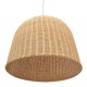 GloboStar® BAHAMAS 01570 Vintage Κρεμαστό Φωτιστικό Οροφής Μονόφωτο Μπεζ Ξύλινο Ψάθινο Bamboo Φ90 x Υ90cm
