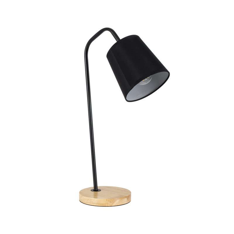 GLOBOSTAR® BARNABY 01573 Μοντέρνο Επιτραπέζιο Φωτιστικό Πορτατίφ με Ντουί 1 x E27 AC 220-240V IP20 - Μαύρο & Μπεζ - Μ15 x Π33 x Υ50cm