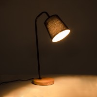GLOBOSTAR® BARNABY 01573 Μοντέρνο Επιτραπέζιο Φωτιστικό Πορτατίφ με Ντουί 1 x E27 AC 220-240V IP20 - Μαύρο & Μπεζ - Μ15 x Π33 x Υ50cm