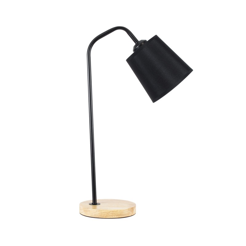GLOBOSTAR® BARNABY 01573 Μοντέρνο Επιτραπέζιο Φωτιστικό Πορτατίφ με Ντουί 1 x E27 AC 220-240V IP20 - Μαύρο & Μπεζ - Μ15 x Π33 x Υ50cm