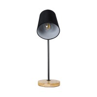 GLOBOSTAR® BARNABY 01573 Μοντέρνο Επιτραπέζιο Φωτιστικό Πορτατίφ με Ντουί 1 x E27 AC 220-240V IP20 - Μαύρο & Μπεζ - Μ15 x Π33 x Υ50cm