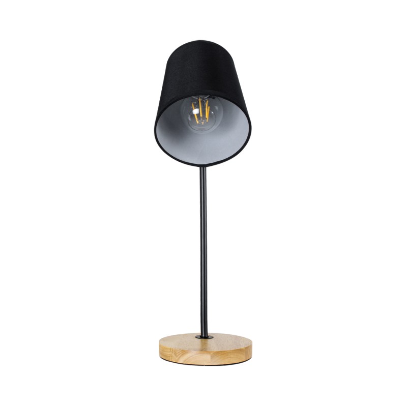 GLOBOSTAR® BARNABY 01573 Μοντέρνο Επιτραπέζιο Φωτιστικό Πορτατίφ με Ντουί 1 x E27 AC 220-240V IP20 - Μαύρο & Μπεζ - Μ15 x Π33 x Υ50cm