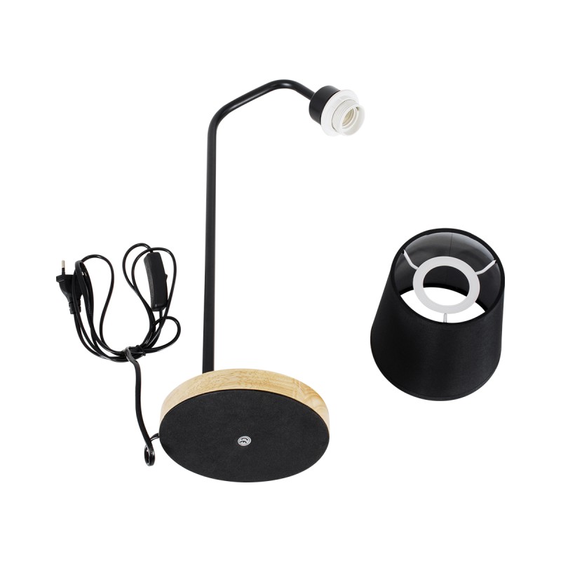 GLOBOSTAR® BARNABY 01573 Μοντέρνο Επιτραπέζιο Φωτιστικό Πορτατίφ με Ντουί 1 x E27 AC 220-240V IP20 - Μαύρο & Μπεζ - Μ15 x Π33 x Υ50cm