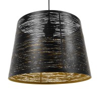 GLOBOSTAR® ACCADEMIA 01584 Μοντέρνο Κρεμαστό Φωτιστικό Οροφής με Ντουί 1 x E27 AC 220-240V IP20 - Μαύρο & Χρυσό - Μ35 x Π35 x Y25cm