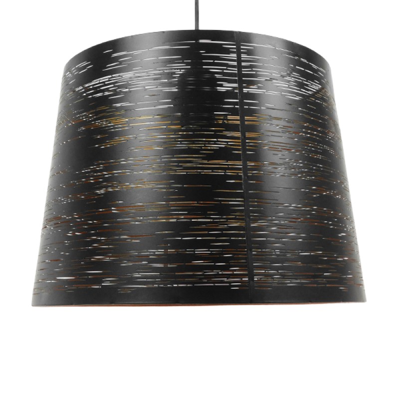 GLOBOSTAR® ACCADEMIA 01584 Μοντέρνο Κρεμαστό Φωτιστικό Οροφής με Ντουί 1 x E27 AC 220-240V IP20 - Μαύρο & Χρυσό - Μ35 x Π35 x Y25cm