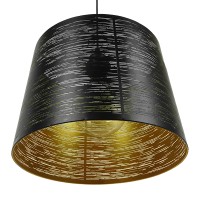 GLOBOSTAR® ACCADEMIA 01584 Μοντέρνο Κρεμαστό Φωτιστικό Οροφής με Ντουί 1 x E27 AC 220-240V IP20 - Μαύρο & Χρυσό - Μ35 x Π35 x Y25cm