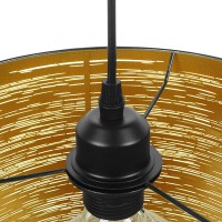 GLOBOSTAR® ACCADEMIA 01584 Μοντέρνο Κρεμαστό Φωτιστικό Οροφής με Ντουί 1 x E27 AC 220-240V IP20 - Μαύρο & Χρυσό - Μ35 x Π35 x Y25cm