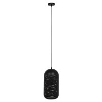 GLOBOSTAR® JANIS 01591 Μοντέρνο Κρεμαστό Φωτιστικό Οροφής με Ντουί 1 x E27 AC 220-240V IP20 - Μαύρο & Χρυσό - Μ20 x Π20 x Υ41cm