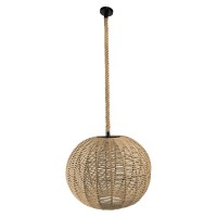 GLOBOSTAR® MANDALA 01593 Vintage Κρεμαστό Φωτιστικό Οροφής με Ντουί 1 x E27 AC 220-240V IP20 - Μπεζ - Μ60 x Π60 x Υ45cm