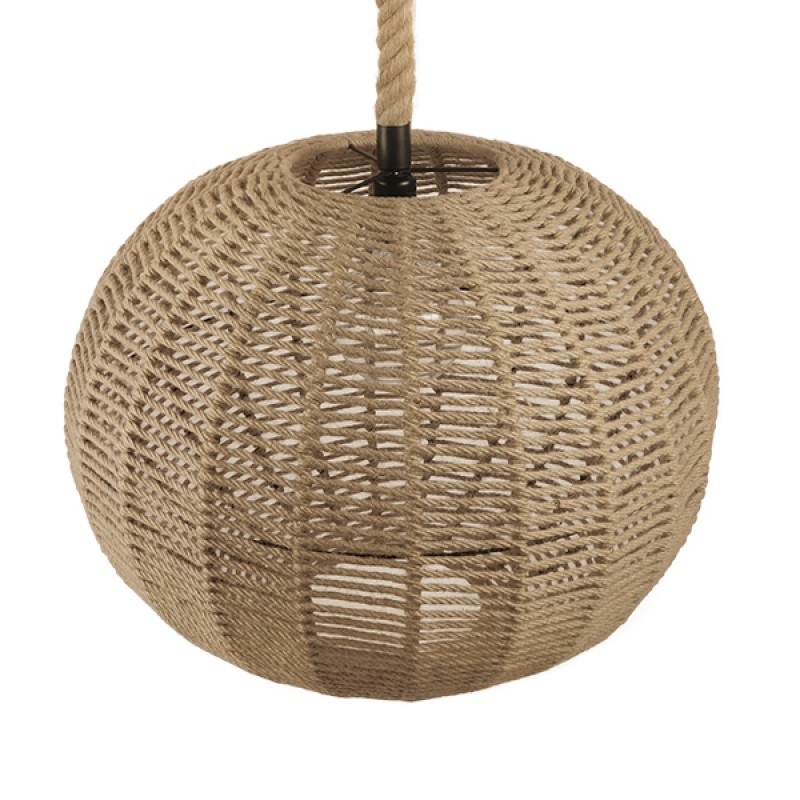 GLOBOSTAR® MANDALA 01593 Vintage Κρεμαστό Φωτιστικό Οροφής με Ντουί 1 x E27 AC 220-240V IP20 - Μπεζ - Μ60 x Π60 x Υ45cm