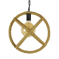 GLOBOSTAR® BALANCE 01596 Vintage Κρεμαστό Φωτιστικό Οροφής με Ντουί 1 x E27 AC 220-240V IP20 - Μαύρο & Μπεζ - Μ35 x Π35 x Υ36cm