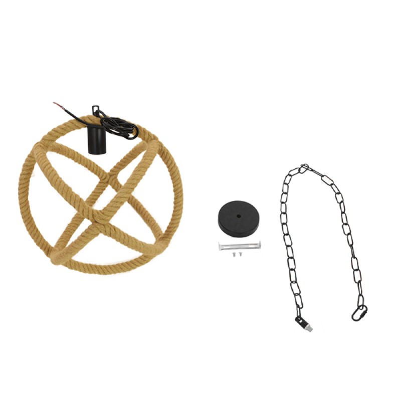 GLOBOSTAR® BALANCE 01596 Vintage Κρεμαστό Φωτιστικό Οροφής με Ντουί 1 x E27 AC 220-240V IP20 - Μαύρο & Μπεζ - Μ35 x Π35 x Υ36cm