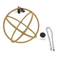 GLOBOSTAR® BELLE 01597 Vintage Κρεμαστό Φωτιστικό Οροφής με Ντουί 1 x E27 AC 220-240V IP20 - Μπεζ - Μ56 x Π56 x Y58cm