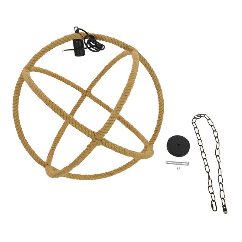 GLOBOSTAR® BELLE 01597 Vintage Κρεμαστό Φωτιστικό Οροφής με Ντουί 1 x E27 AC 220-240V IP20 - Μπεζ - Μ56 x Π56 x Y58cm