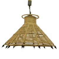 GLOBOSTAR® OZERO 01603 Boho Κρεμαστό Φωτιστικό Οροφής με Ντουί 1 x E27 AC 220-240V IP20 - Μπεζ & Μαύρο - Μ41 x Π41 x Y28cm
