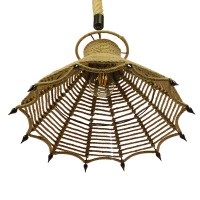 GLOBOSTAR® OZERO 01603 Boho Κρεμαστό Φωτιστικό Οροφής με Ντουί 1 x E27 AC 220-240V IP20 - Μπεζ & Μαύρο - Μ41 x Π41 x Y28cm