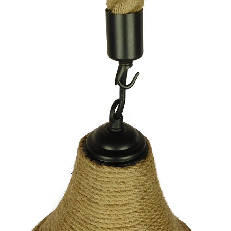 GLOBOSTAR® KUBRIC 01605 Boho Κρεμαστό Φωτιστικό Οροφής με Ντουί 1 x E27 AC 220-240V IP20 - Μπεζ - Μ30 x Π30 x Y40cm