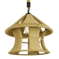 GLOBOSTAR® SOLITARIO 01606 Boho Κρεμαστό Φωτιστικό Οροφής με Ντουί 1 x E27 AC 220-240V IP20 - Μπεζ - Μ36 x Π36 x Y30cm