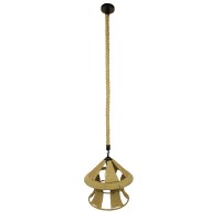 GLOBOSTAR® SOLITARIO 01606 Boho Κρεμαστό Φωτιστικό Οροφής με Ντουί 1 x E27 AC 220-240V IP20 - Μπεζ - Μ36 x Π36 x Y30cm