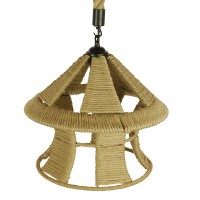 GLOBOSTAR® SOLITARIO 01606 Boho Κρεμαστό Φωτιστικό Οροφής με Ντουί 1 x E27 AC 220-240V IP20 - Μπεζ - Μ36 x Π36 x Y30cm