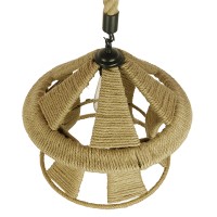 GLOBOSTAR® SOLITARIO 01606 Boho Κρεμαστό Φωτιστικό Οροφής με Ντουί 1 x E27 AC 220-240V IP20 - Μπεζ - Μ36 x Π36 x Y30cm