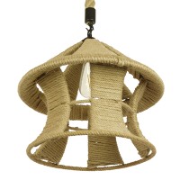 GLOBOSTAR® SOLITARIO 01606 Boho Κρεμαστό Φωτιστικό Οροφής με Ντουί 1 x E27 AC 220-240V IP20 - Μπεζ - Μ36 x Π36 x Y30cm