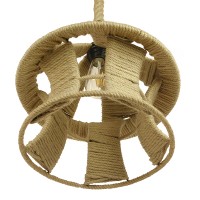 GLOBOSTAR® SOLITARIO 01606 Boho Κρεμαστό Φωτιστικό Οροφής με Ντουί 1 x E27 AC 220-240V IP20 - Μπεζ - Μ36 x Π36 x Y30cm