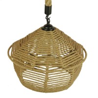 GLOBOSTAR® SPIRIT 01607 Boho Κρεμαστό Φωτιστικό Οροφής με Ντουί 1 x E27 AC 220-240V IP20 - Μπεζ - Μ35 x Π35 x Y30cm