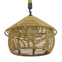 GLOBOSTAR® SPIRIT 01607 Boho Κρεμαστό Φωτιστικό Οροφής με Ντουί 1 x E27 AC 220-240V IP20 - Μπεζ - Μ35 x Π35 x Y30cm
