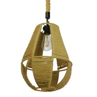GLOBOSTAR® POLIA 01608 Boho Κρεμαστό Φωτιστικό Οροφής με Ντουί 1 x E27 AC 220-240V IP20 - Μπεζ - Μ30 x Π30 x Y42cm