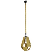 GLOBOSTAR® POLIA 01608 Boho Κρεμαστό Φωτιστικό Οροφής με Ντουί 1 x E27 AC 220-240V IP20 - Μπεζ - Μ30 x Π30 x Y42cm