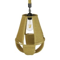 GLOBOSTAR® POLIA 01608 Boho Κρεμαστό Φωτιστικό Οροφής με Ντουί 1 x E27 AC 220-240V IP20 - Μπεζ - Μ30 x Π30 x Y42cm