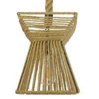 GLOBOSTAR® ROUGE 01611 Boho Κρεμαστό Φωτιστικό Οροφής με Ντουί 1 x E27 AC 220-240V IP20 - Μπεζ - Μ21 x Π21 x Y27cm