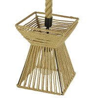 GLOBOSTAR® ROUGE 01611 Boho Κρεμαστό Φωτιστικό Οροφής με Ντουί 1 x E27 AC 220-240V IP20 - Μπεζ - Μ21 x Π21 x Y27cm