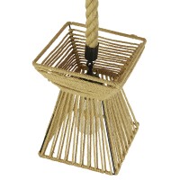 GLOBOSTAR® ROUGE 01611 Boho Κρεμαστό Φωτιστικό Οροφής με Ντουί 1 x E27 AC 220-240V IP20 - Μπεζ - Μ21 x Π21 x Y27cm