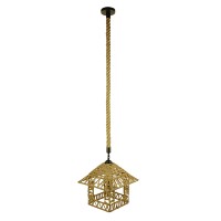 GLOBOSTAR® SPIKY 01613 Boho Κρεμαστό Φωτιστικό Οροφής με Ντουί 1 x E27 AC 220-240V IP20 - Μπεζ - Μ43 x Π43 x Y28cm