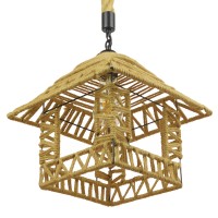 GLOBOSTAR® SPIKY 01613 Boho Κρεμαστό Φωτιστικό Οροφής με Ντουί 1 x E27 AC 220-240V IP20 - Μπεζ - Μ43 x Π43 x Y28cm