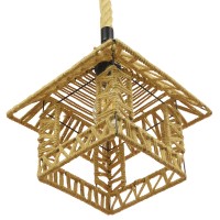 GLOBOSTAR® SPIKY 01613 Boho Κρεμαστό Φωτιστικό Οροφής με Ντουί 1 x E27 AC 220-240V IP20 - Μπεζ - Μ43 x Π43 x Y28cm