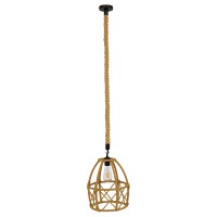 GLOBOSTAR® TELAN 01615 Vintage Κρεμαστό Φωτιστικό Οροφής με Ντουί 1 x E27 AC 220-240V IP20 - Μπεζ - Μ30 x Π30 x Υ38cm