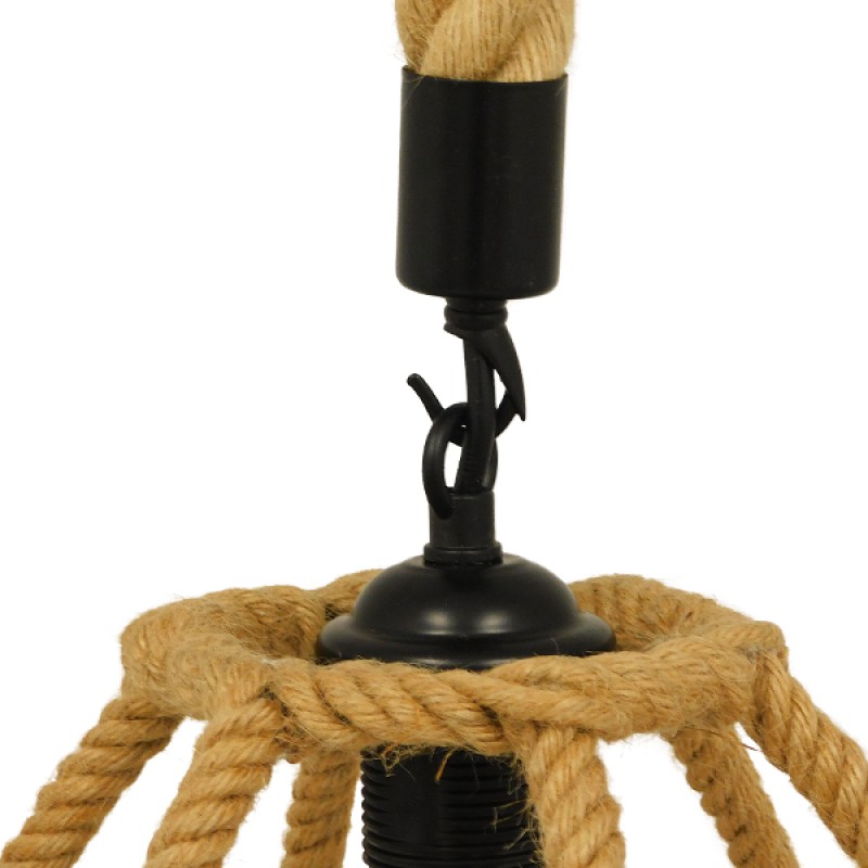 GLOBOSTAR® TELAN 01615 Vintage Κρεμαστό Φωτιστικό Οροφής με Ντουί 1 x E27 AC 220-240V IP20 - Μπεζ - Μ30 x Π30 x Υ38cm