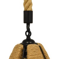 GLOBOSTAR® CONICAL 01617 Vintage Κρεμαστό Φωτιστικό Οροφής με Ντουί 1 x E27 AC 220-240V IP20 - Μαύρο & Μπεζ - Μ30 x Π30 x Υ40cm
