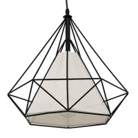 GLOBOSTAR® KAIRI 01618 Μοντέρνο Κρεμαστό Φωτιστικό Οροφής με Ντουί 1 x E27 AC 220-240V IP20 - Μαύρο & Λευκό - Μ38 x Π38 x Υ39cm