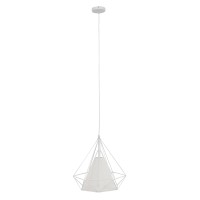 GLOBOSTAR® KAIRI 01619 Μοντέρνο Κρεμαστό Φωτιστικό Οροφής με Ντουί 1 x E27 AC 220-240V IP20 - Λευκό - Μ38 x Π38 x Υ39cm