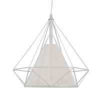 GLOBOSTAR® KAIRI 01619 Μοντέρνο Κρεμαστό Φωτιστικό Οροφής με Ντουί 1 x E27 AC 220-240V IP20 - Λευκό - Μ38 x Π38 x Υ39cm
