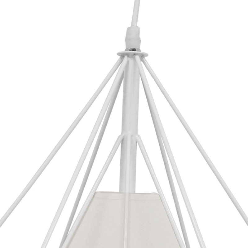 GLOBOSTAR® KAIRI 01619 Μοντέρνο Κρεμαστό Φωτιστικό Οροφής με Ντουί 1 x E27 AC 220-240V IP20 - Λευκό - Μ38 x Π38 x Υ39cm