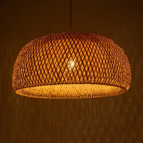 GLOBOSTAR® SAN TROPEZ 01627 Boho Κρεμαστό Φωτιστικό Οροφής με Ντουί 1 x E27 AC 220-240V IP20 - Μπεζ - Μ60 x Π60 x Υ29cm